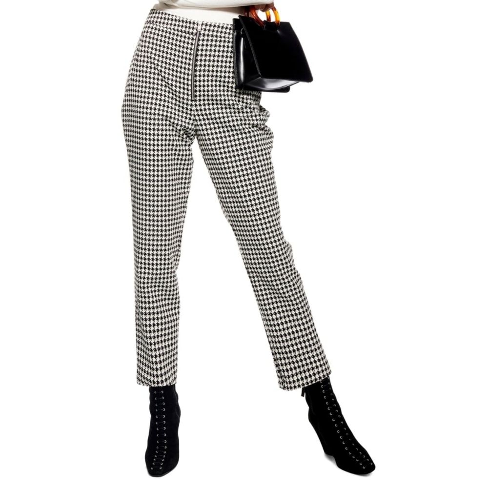 Topshop Houndstooth Trousers Size US 8